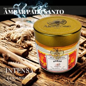 Vela Aromática Âmbar, Palo Santo e Benzoim