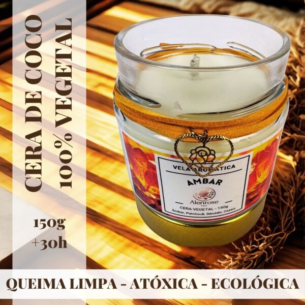 Vela Aromática Âmbar, Palo Santo e Benzoim