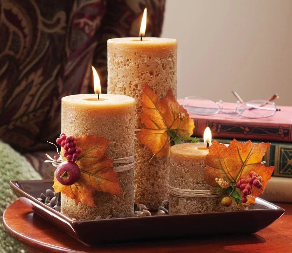 Tendências de decoração de velas como peça de design.