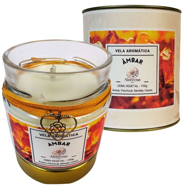 Vela Aromática Âmbar, Palo Santo e Benzoim