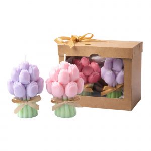 Vela aromática kit 2 buquês de tulipas