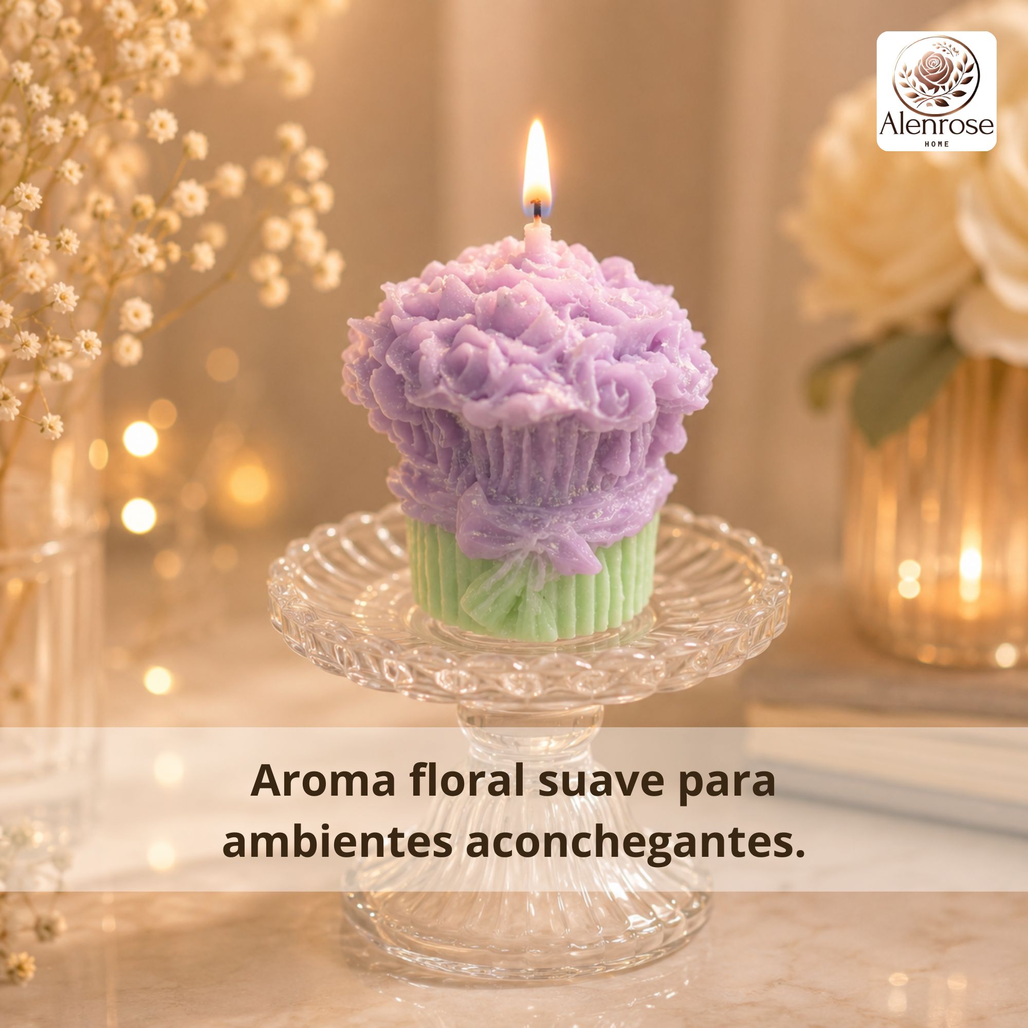 Kit 2 Velas Aromáticas Decorativas Buquê de Rosa Artesanais em Cera Vegetal de Coco para Decoração e Presente - Imagem 6