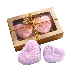 Vela aromática kit 2 corações