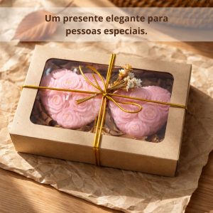 Vela aromática kit 2 corações