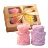 Kit 2 Velas Aromáticas Decorativas Rosas Esculturais Artesanais em Cera Vegetal de Coco para Decoração e Presente