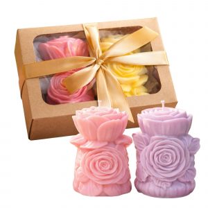 Vela aromática kit 2 rosas pilar