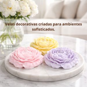 Vela aromática kit 3 rosas