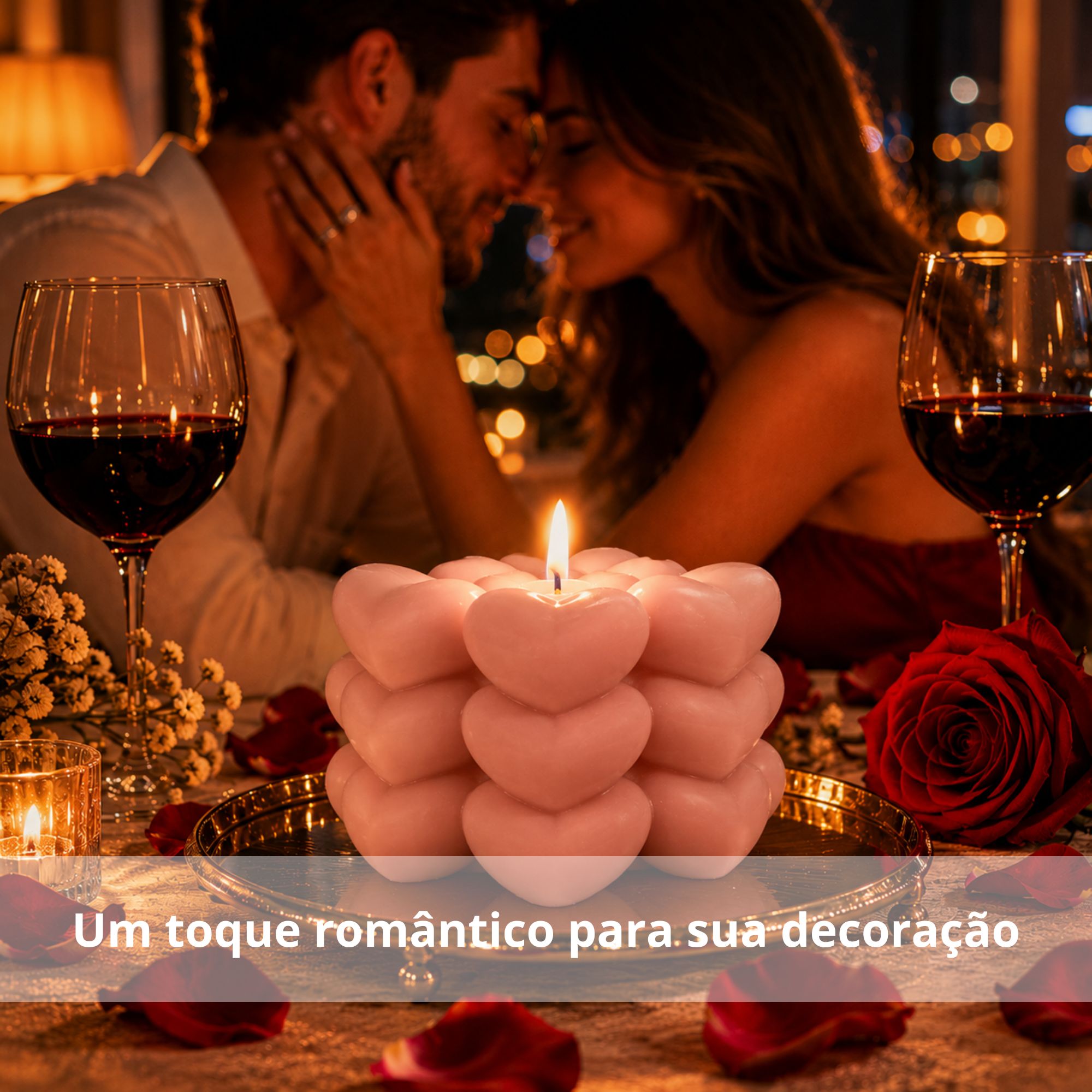 Vela decorativa Cubo de coração