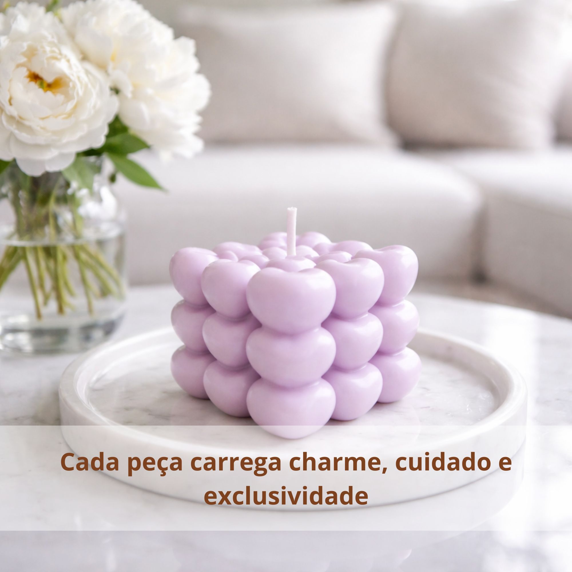 Vela decorativa Cubo de coração