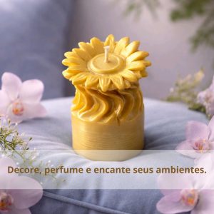 kit 2 velas decorativas e aromáticas girasol
